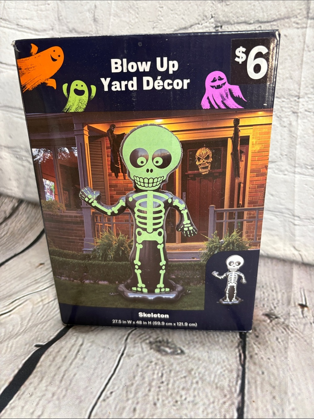 Blow Up Yard Décor Green Skeleton Inflatable - Halloween Decoration
